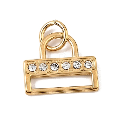 304 Stainless Steel Rhinestone Pendants RB-CBAC900-09G-1