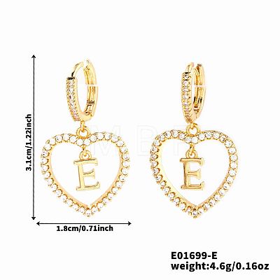 Brass Heart Hoop Earrings BR9605-4-1
