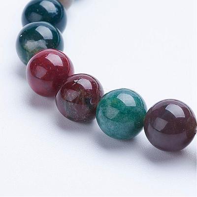 Natural Indian Agate Beaded Stretch Bracelets BJEW-P072-F03-1