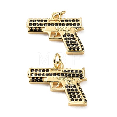 Brass Micro Pave Cubic Zirconia Pendants KK-H279-04G-01-1