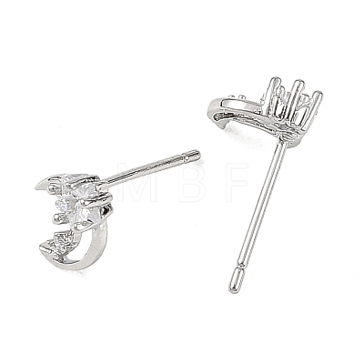 SHEGRACE Brass Micro Pave Cubic Zirconia Stud Earrings XGRQ4N495-709P-1