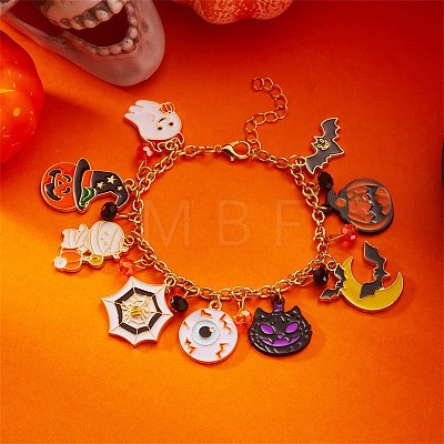 Halloween Alloy Enamel Charm Bracelets FS-WG2C6A9-02-1