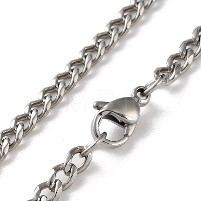 304 Stainless Steel Cuban Link Chain Necklaces for Men NJEW-B117-01A-P-1