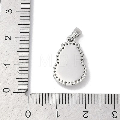 Brass with Shell and Cubic Zirconia Charms KK-Q030-07P-1