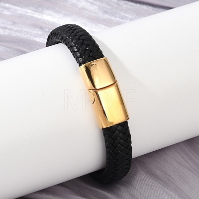 Braided Microfiber Leather Cord Bracelets for Women Men BJEW-D304-05G-02-1