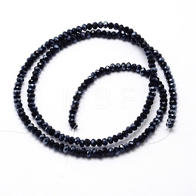 Faceted Rondelle Half Rainbow Plated Electroplate Glass Beads Strands X-EGLA-M006-2mm-A04-1