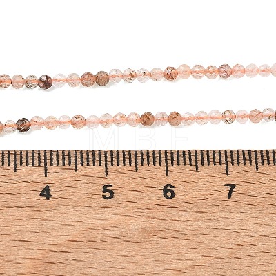 Natural Copper Rutilated Quartz Beads Strands G-P629-A01-01-1