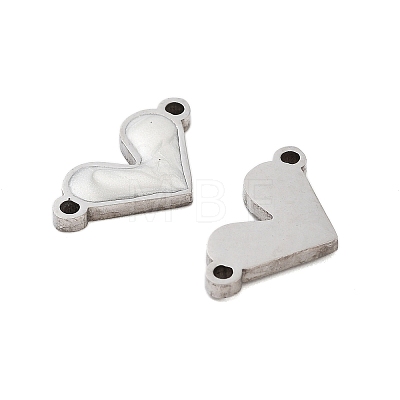 304 Stainless Steel White Enamel Connector Charms LS-STAS-Z078-12P-1