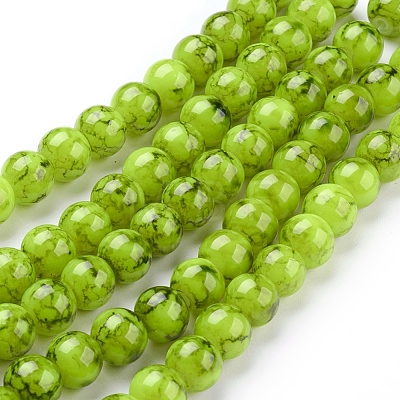 Spray Painted Glass Bead Strands GLAD-S075-8mm-29-1