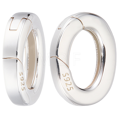 2Pcs 925 Sterling Silver Spring Gate Rings STER-CN0001-46-1