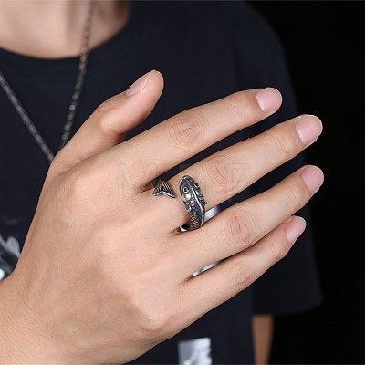 Men's Stainless Steel Cuff Finger Rings RJEW-BB29919-9-1