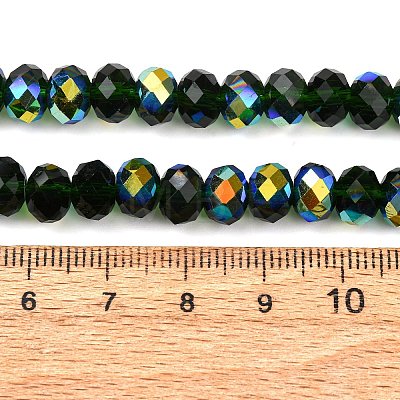 Electroplate Transparent Glass Beads Strands EGLA-A046-01C-18-1