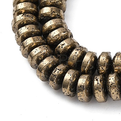 Electroplated Natural Lava Rock Beads Strands G-A256-E01-01A-1