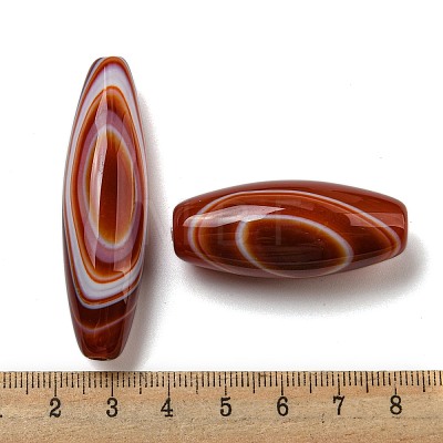 Natural Red Striped Agate/Banded Agate Beads Strands G-NH009-01-1
