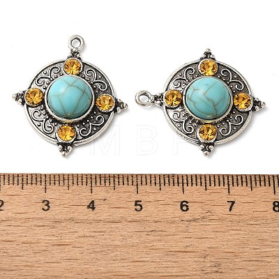 Tibetan Style Alloy Pave Imitation Turquoise Pendants FIND-NH0001-04AS-1