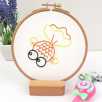 DIY Cartoon Animal Embroidery Sets DIY-G037-01B-1