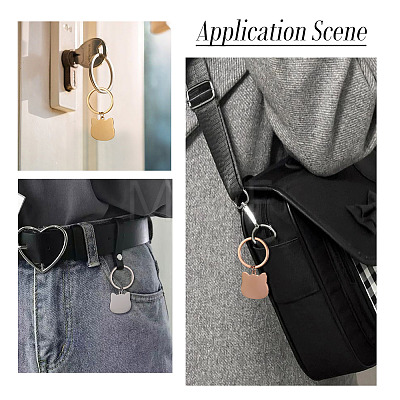 4Pcs 4 Styles Stainless Steel Keychains KEYC-TA0004-81E-1