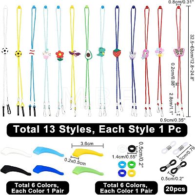  DIY Eyeglasses Neck Strap Making Kits for Children FIND-NB0006-03-1