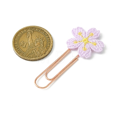 Polyester Embroidered Flower Bookmarks AJEW-JK00280-1