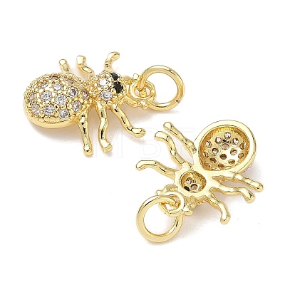 Brass Micro Pave Cubic Zirconia Charms KK-L253-31G-1
