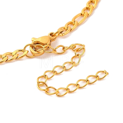 Constellation 202 Stainless Steel Figaro Chain Link Bracelets for Women Men AJEW-U006-01J-1