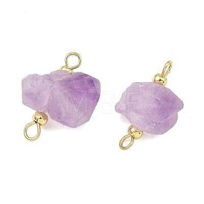 Raw Rough Natural Druzy Amethyst Connector Charm PALLOY-JF06042-1