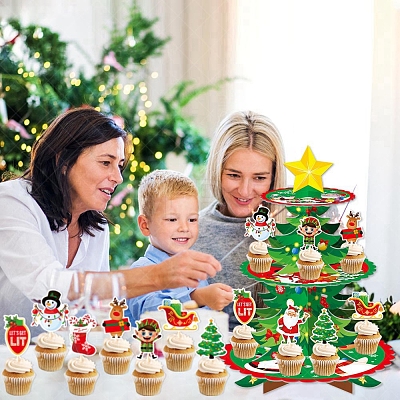 Christmas Tree Multi-layer Cupcake Stand PW-WG1E3B8-01-1