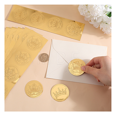 CRASPIRE 50 Sheets 2 Styles Self Adhesive Gold Foil Embossed Stickers DIY-CP0010-49-1