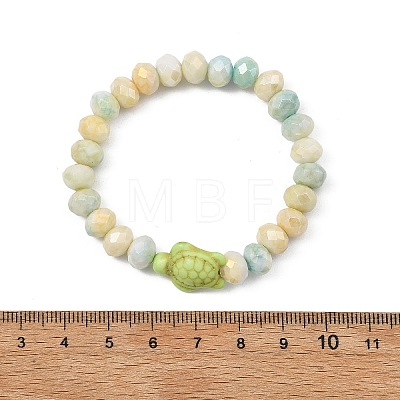 Glass & Synthetic Turquoise Beaded Bracelets BJEW-JB13889-01-1