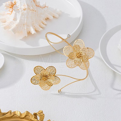 Hollow Out Flower Alloy Crystal Rhinestone Anklets for Women FS-WGF92CE-01-1