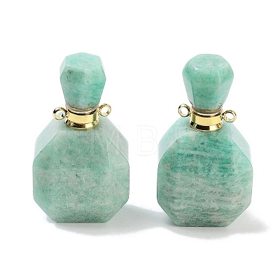 Natural Amazonite Perfume Bottle Pendants G-Q163-10G-01-1