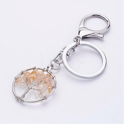 Natural Citrine Keychain KEYC-P032-C02-1