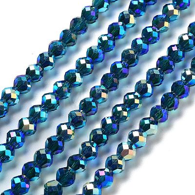 Electroplate Glass Beads Strands GLAA-A014-02G-1