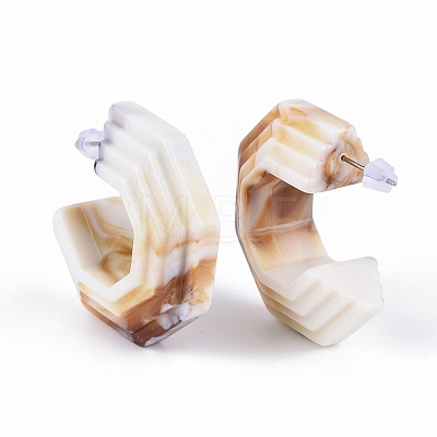 Acrylic Stud Earrings EJEW-JE03478-1