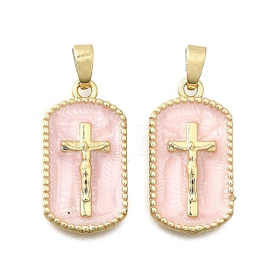Brass Enamel Pendants KK-P336-14G-01-1
