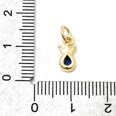 Brass Cubic Zirconia Charms KK-G554-01C-03-1