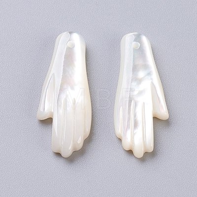 Natural White Shell Mother of Pearl Shell Pendants SSHEL-L017-011-1