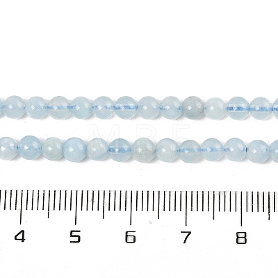 Grade A Natural Aquamarine Round Bead Strands G-L417-13-A02-1