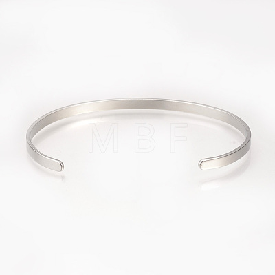 201 Stainless Steel Cuff Bangles BJEW-Q685-08-1