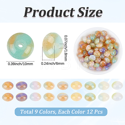 108Pcs 9 Colors Opaque Resin Beads FIND-PA0001-75-1