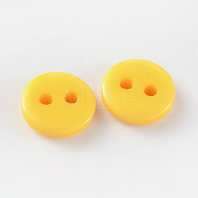 2-Hole Flat Round Resin Sewing Buttons for Costume Design BUTT-E119-18L-04-1
