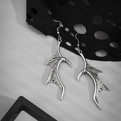 Alloy Dragon Wing Dangle Earrings DRAG-PW0001-81AS-1-1