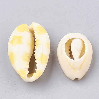 Printed Cowrie Shell Beads SHEL-S274-03A-1