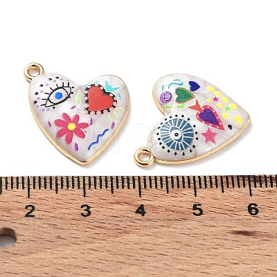 Rack Plating Alloy Enamel Pendants X-FIND-E043-01KCG-1