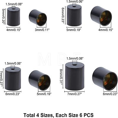 Unicraftale PVD Vacuum Plating 304 Stainless Steel Cord Ends STAS-UN0010-50B-1