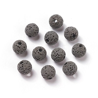 Unwaxed Natural Lava Rock Beads G-F325-8mm-A09-1