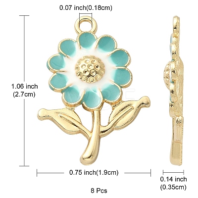 8Pcs Alloy Enamel Pendants ENAM-YW0002-31C-1