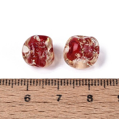Handmade Gold Sand Lampwork Beads LAMP-Q039-03B-1