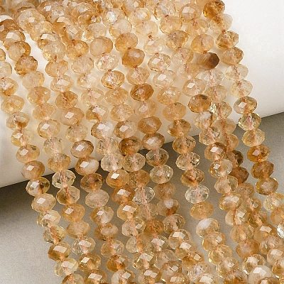 Heated Natural Citrine Beads Strands G-B175-A05-4x6mm-1