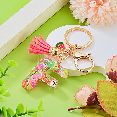 Fruit Series Letter Resin Keychains KEYC-TAC0033-02F-1